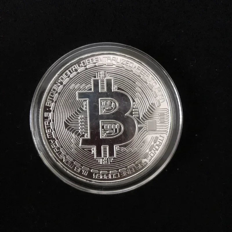 5pcs Gold-Plated Casascius Bitcoin Coins – Crypto Commemorative Collectible Art Set