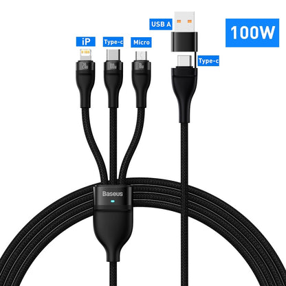 Baseus 3 in 1 USB C Cable for iPhone 14 13 12 Pro 11 XR Charger