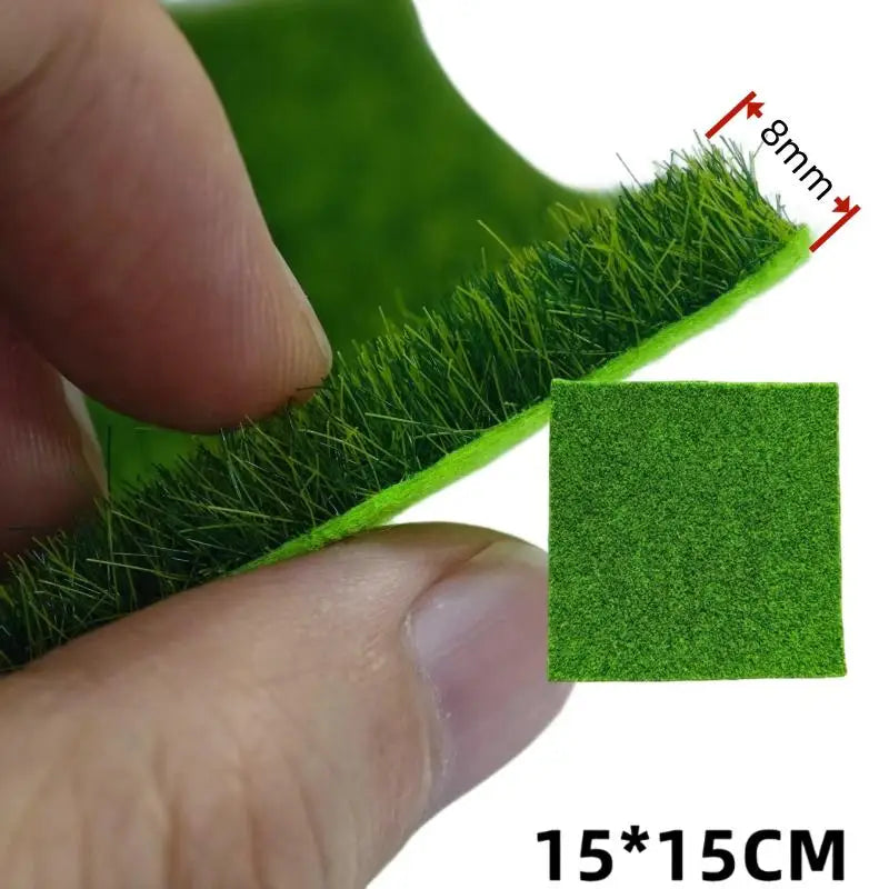 Artificial Grass Model Carpet 15/30cm Square 1/2PCS, DIY Railway Layout Accessories, 3mm 5mm 8mm