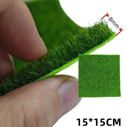Artificial Grass Model Carpet 15/30cm Square 1/2PCS, DIY Railway Layout Accessories, 3mm 5mm 8mm