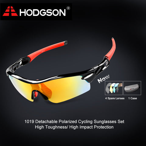 1019 HODGSON Brand Unisex Detachable Professional Cycling Sunglasses Set Men's Outdoor Polarized Bicycle Glasses Sports Eyewear