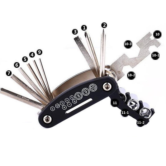 15 in 1 outain Bicycle Tools Sets Bike Bicycle Multi Repair Tool Kit Hex Spoke Wrench Mountain Cycle Screwdriver Tool H1E1 - Shopy Max