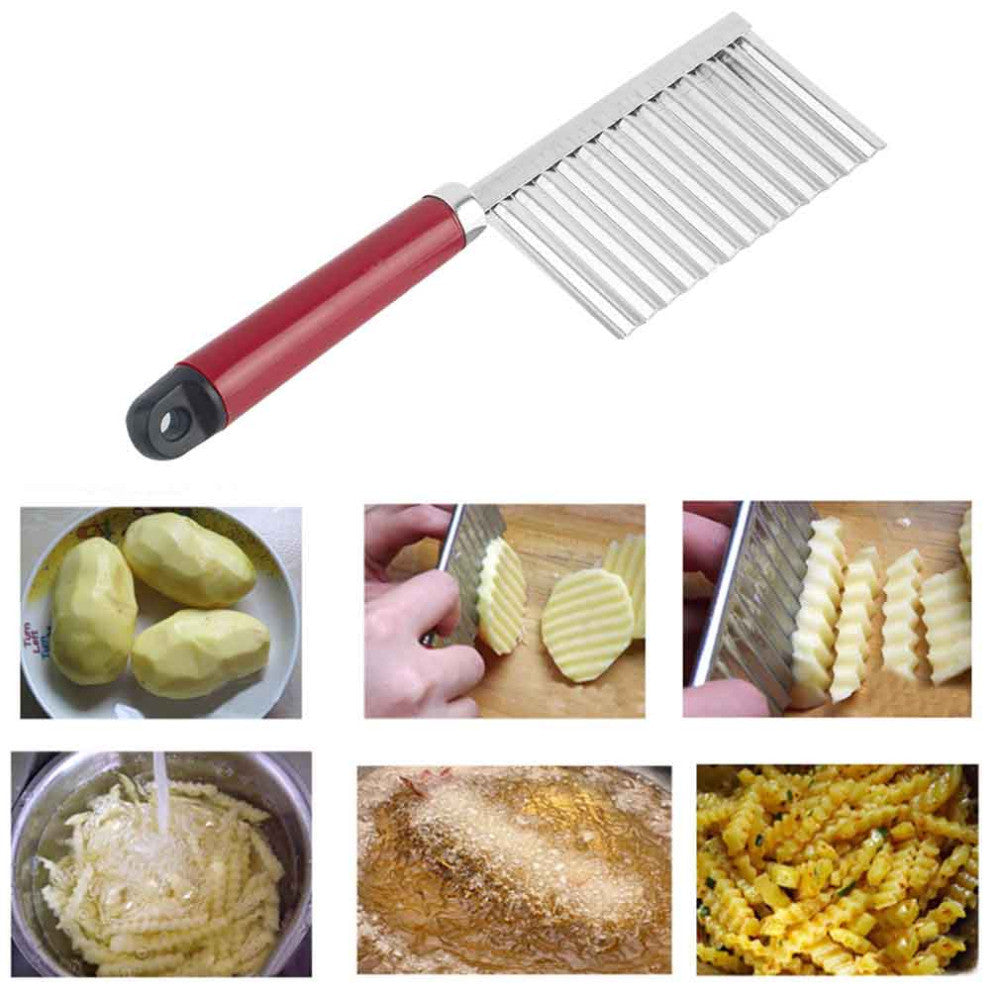 1pc Chip Dough Vegetable Carrot Blade Potato Crinkle Wavy Cutter Slicer Stainless kitchen accessories tools - Shopy Max