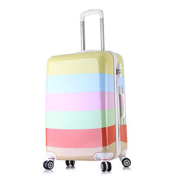 20" inch Colorful ice cream design trolley suitcase luggage rolling spinner wheels for Women Girl ABS+PC traveller case Cartoon