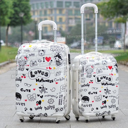 20" inches ABS+PC hard shell lovely cartoon suitcase trolley luggage/Pull Rod Travel trunk /traveller case box spinner wheels