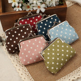 The new dot cloth art is small change purse canvas buckles coin bag students small coin purse