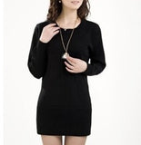 2014 Fashion Women Knitted Dress Ladies Casual Turtleneck And O-neck Plus Size O-Neck Women Plus Size Winter Dresses WZQ039