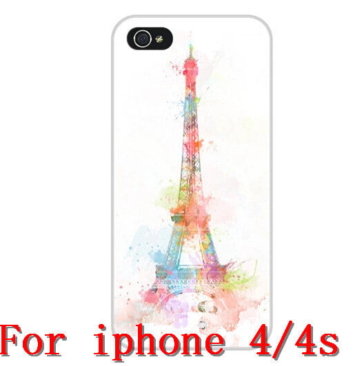 2014 hot New Fashion painted Eiffel Tower Design cases for Apple i phone iphone 4 4s 5 5G 5S Free Shipping