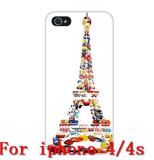 2014 hot New Fashion painted Eiffel Tower Design cases for Apple i phone iphone 4 4s 5 5G 5S Free Shipping