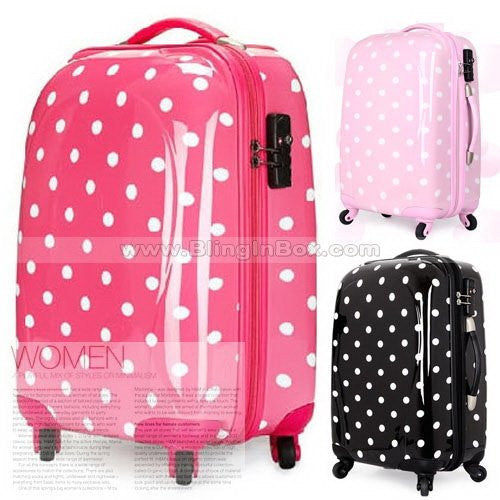 24inch  Dotted pattern trolley luggage High fashion classic travel suitcase,board chassis suitcase/traveller case - Shopy Max