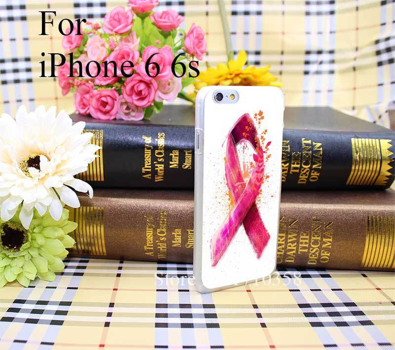 270512N breast cancer ribbon Style Hard Transparent Phone Cases Cover for iPhone 5 5s 4 4s 6 plus 5c Clear - Shopy Max