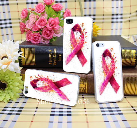 270512N breast cancer ribbon Style Hard Transparent Phone Cases Cover for iPhone 5 5s 4 4s 6 plus 5c Clear