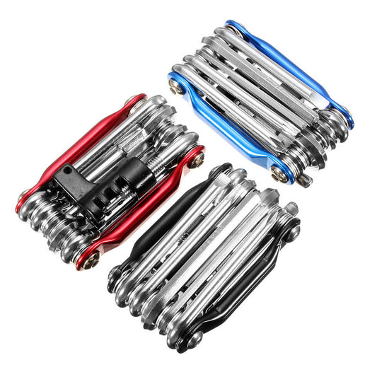 3 Colors 10 in 1 Bicycle Moutain Road Bike Tool Set Bicycle Cycling Multi Repair Tools Sets Kit Wrench Screwdriver Chain Cutter - Shopy Max