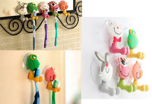 Animal Silicone Toothbrush Holder Family Set Wall Bathroom Hanger Sucker Cup