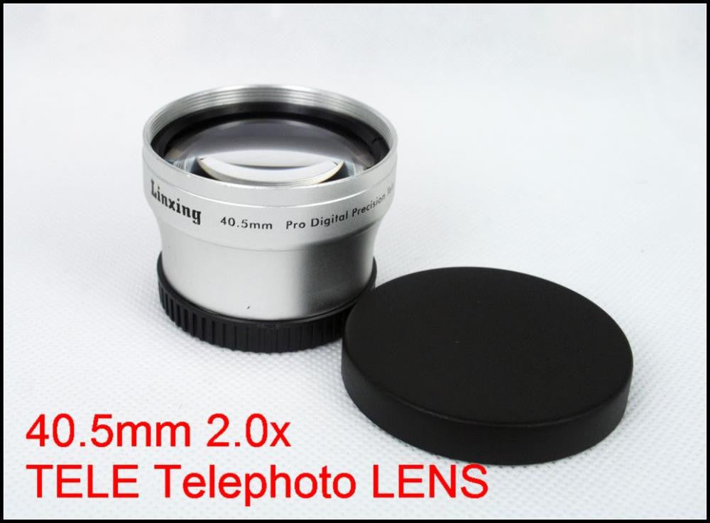 40.5mm 2.0x TELE Telephoto LENS for Canon Nikon Sony Digital Camera Camcorder Silver