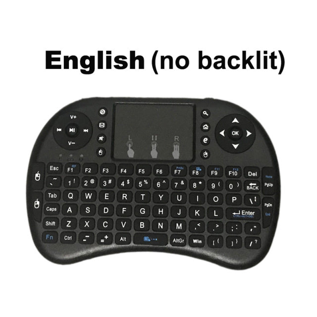 Backlit English Russian French Spanish Portuguese 2.4G Air Mouse Remote Touchpad for Android TV Box PC Mini Wireless Keyboard I8