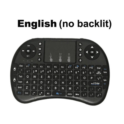 Backlit English Russian French Spanish Portuguese 2.4G Air Mouse Remote Touchpad for Android TV Box PC Mini Wireless Keyboard I8