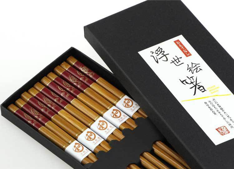 Natural Bamboo Chopsticks Japanese Style Chopsticks KitchenSupplies Fish Print