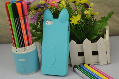 Free shipping 3D koko cute Ear Cat soft silicone Case For Apple IPhone 4 4s phone cases Ear can Open the screen