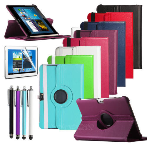 For Samsung Galaxy Note 10.1"N8000/N8010/N8013 Rotating Leather Case Cover+Film - Shopy Max