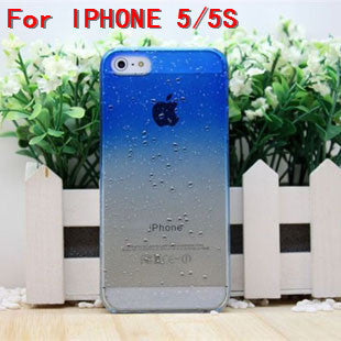 3D Transparent Gradient Water drop Phone Case Cover Shell For 4 4s 5 5s Mobile Phone Case 39T27ME
