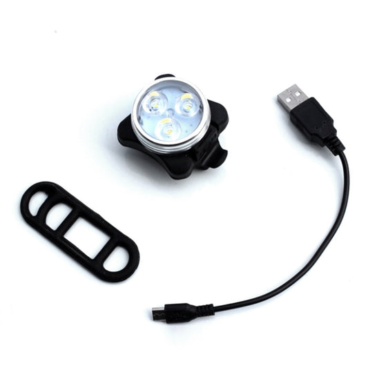 Cycling Bicycle Bike 3 LED Front Tail Warning Safety USB Light Taillight Rechargeable 4-modes White Lamp