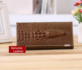 Fashion Alligators Genuine Leather ladies long section clutch wallet card holders wallets for women brand quality free shipping