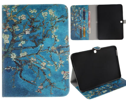 Fashion Flower Stand Card Folio PU Leather Case Cover For Samsung Galaxy Tab 4 10.1" T530