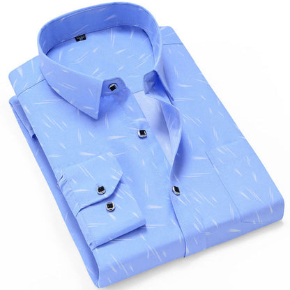 Fashion Mens Casual Long Sleeved Printed Shirt Slim Fit Male Social Business Dress Shirt Brand Men Clothing Soft Comfortable