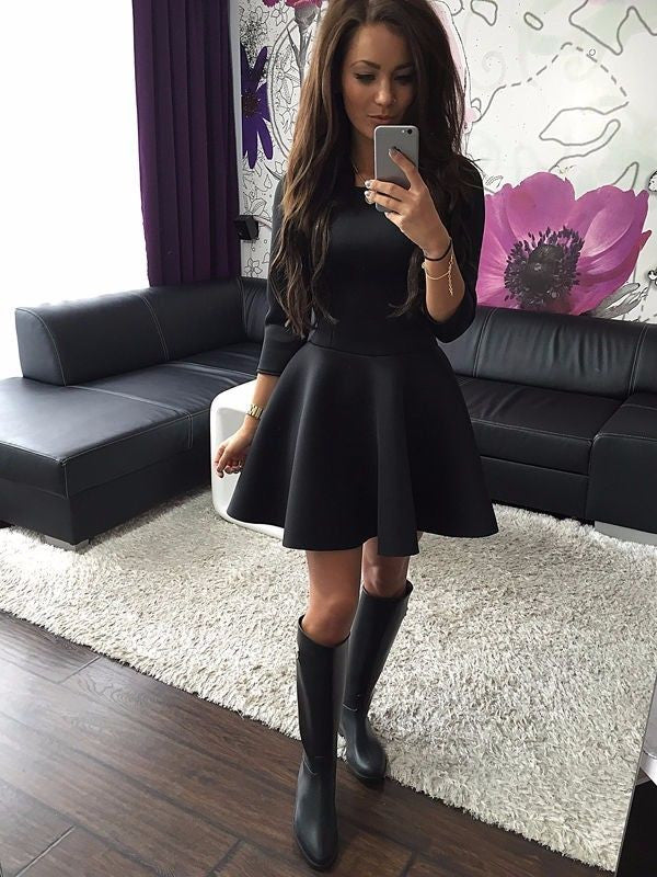 Fashion Women's 3/4 Sleeve Sexy Winter Evening Party Bodycon Mini Skat Shopy Max Fashion Women's 3/4 Sleeve Sexy Winter Evening Party Bodycon Mini Skat Shopy Max