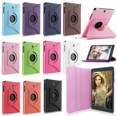 PU Leather Tablet Case For Samsung Galaxy Tab A 9.7 SM-T550 T555 360 Rotating Screen Protective Film Stylus Pen Free Shipping - Shopy Max