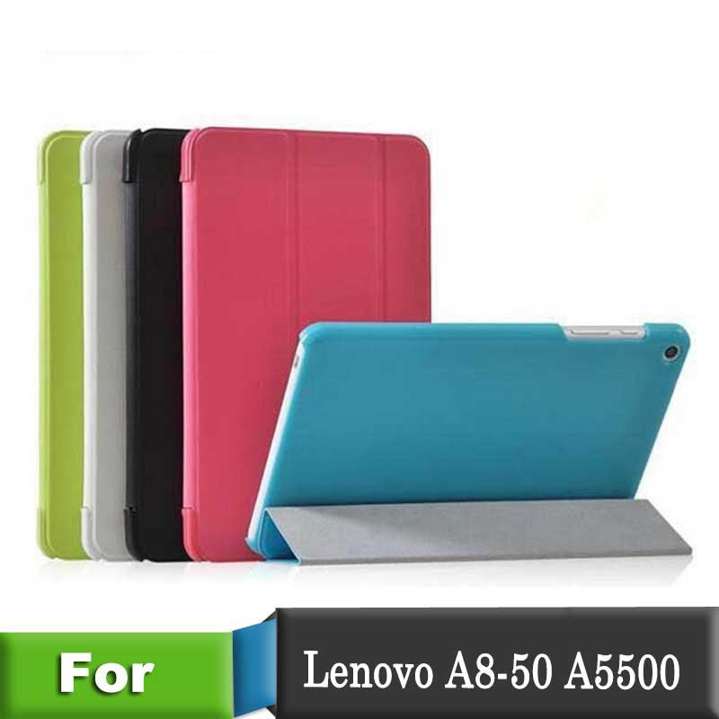 2014 Newest PU Leather Case for Lenovo A5500 Folio PU Stand Leather Case Cover For Lenovo Tab  A5500 8 inch Tablet PC