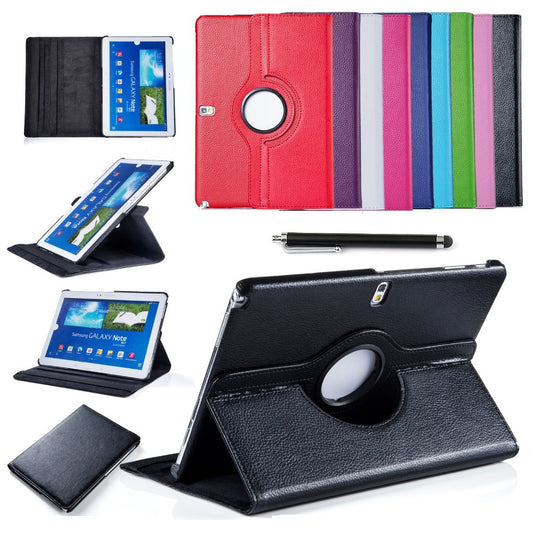 For Samsung Galaxy Tab 4 10.1 T530 Tablet PU Leather Case Cover Rotating w/Screen Protective Film+Stylus Pen Free Shipping
