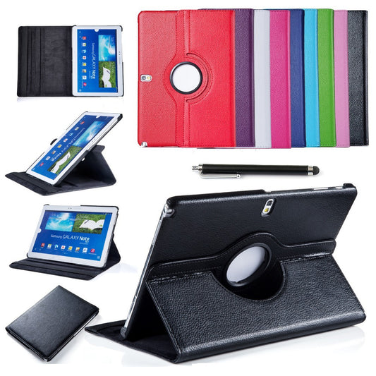 For Samsung Galaxy Tab 4 10.1 T530 Tablet PU Leather Case Cover Rotating w/Screen Protective Film+Stylus Pen Free Shipping - Shopy Max
