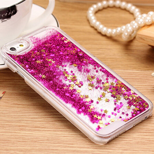 For iphone 5C New Clear Cellphone Back Cover Case Dynamic Liquid Glitter Sand Quicksand Star For iphone 5C Phone cases J0083