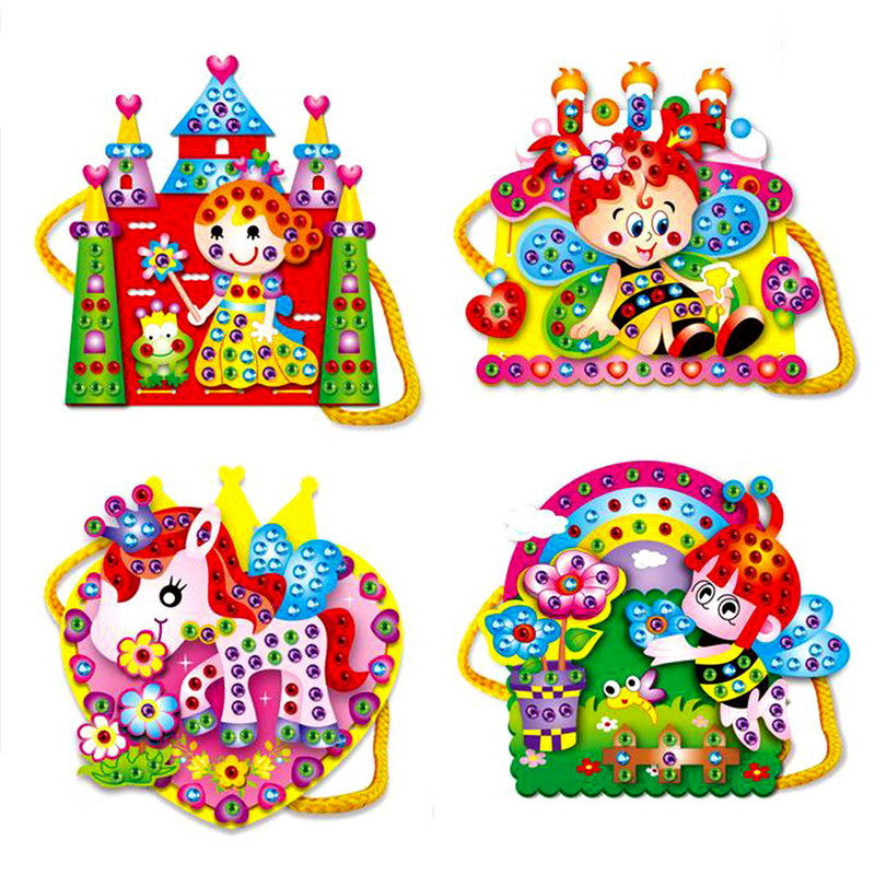 Free Shipping EVA Cartoon Handmade Bags DIY Hand-sewn Diamond Educational Toys For Child - Shopy Max