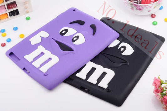 Free shipping case for ipad4 tablet accessories fashion cartoon wit MM rainbow beans silicone case cover for apple ipad2 / 3 - Shopy Max