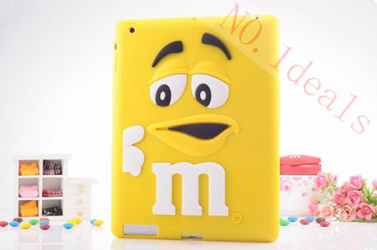 Free shipping case for ipad4 tablet accessories fashion cartoon wit MM rainbow beans silicone case cover for apple ipad2 / 3 - Shopy Max