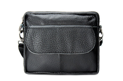 [GIFT SOURCE] Shoulder Bag Classic Pure Color Men Belt Bags Soft Leather Cigarettes/Phone/Car Keys COINS Vintage Mini Bag