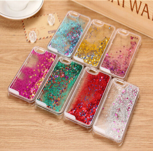 Glitter Stars Dynamic Liquid Quicksand Hard Case Cover For iPhone 4 4s 5 5s 6 back cover Transparent Clear Phone Case - Shopy Max