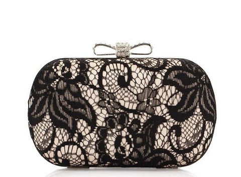 2013 New Fashion Lace Satin Evening Bags. High-Grade Silk Bow Package. Exquisite Clutch. 2 Colors. Cheap Free Shipping NO3013