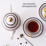 Bone China Tea Set Porcelain Tea Cup Ceramic Pot Morocco Style Teapot Set Cafe Mug Coffee Cup Advanced Teacup Teaset Teaware