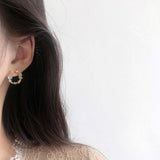 2020 New Arrival Classic Round Pink Green Crystal Stud Earrings