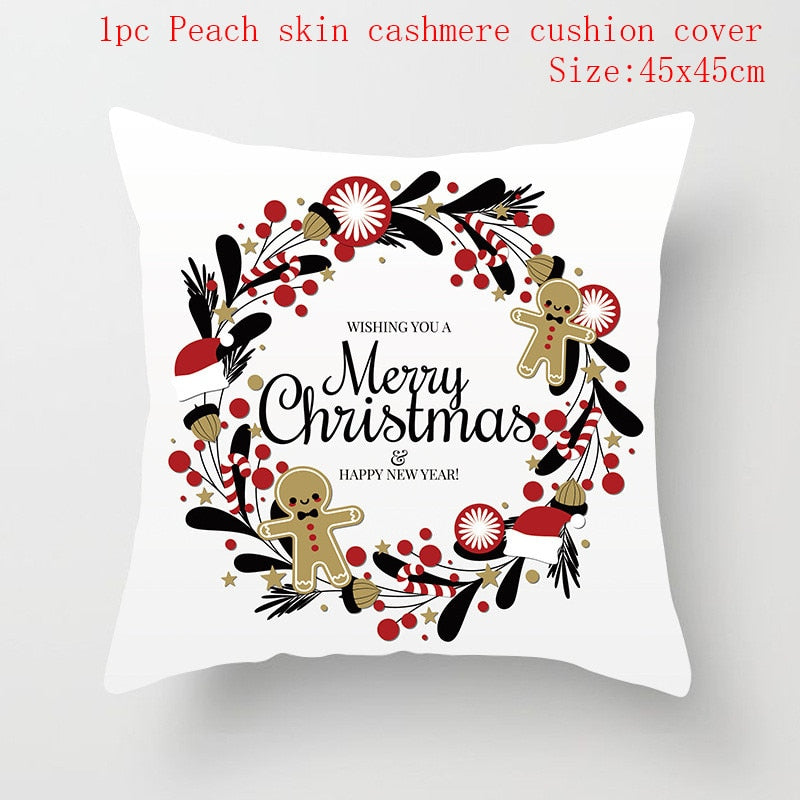 Christmas Cushion Cover 45*45 Red Merry Christmas Printed