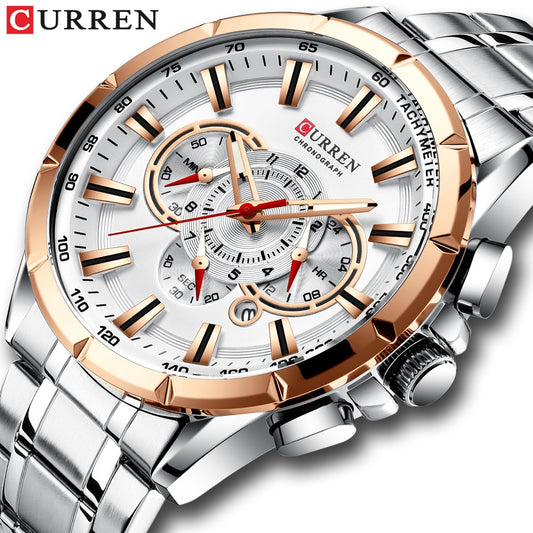 CURREN Sport Watches Men‘s Luxury Brand Quartz Clock Stainless Steel