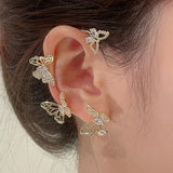 Gold Plated Metal Ear Bone Clip For Women Sweet Exquisite Sparkling Zircon