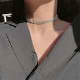 FYUAN Fashion Full Rhinestone Choker Necklaces for Women