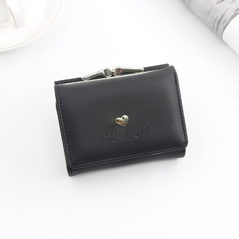 Fashion  women wallets multi-function High quality small wallets rivet love short design