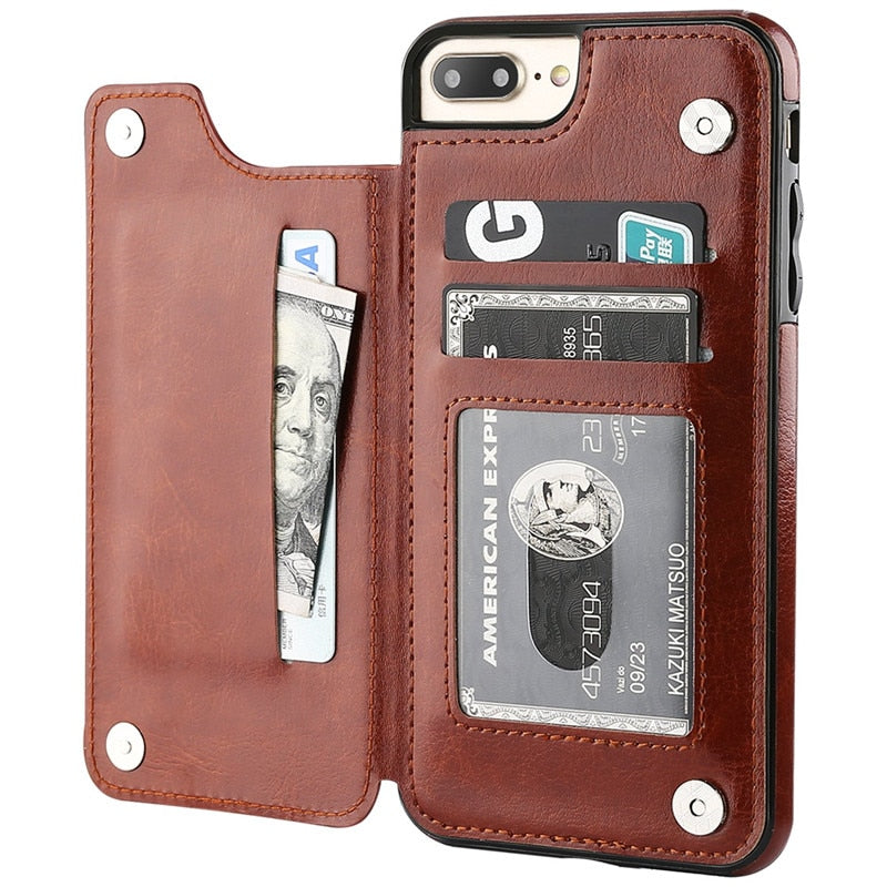 Business Wallet Cases For iPhone 13 Mini 11 12 Pro XS Max XR X Cover