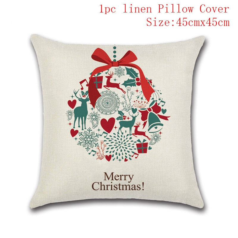 Christmas Cushion Cover 45*45 Red Merry Christmas Printed